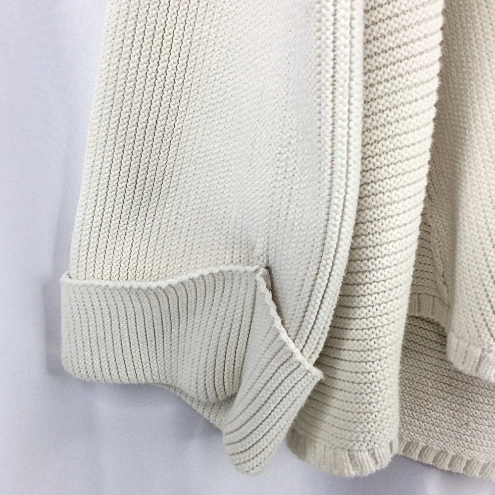 Free People La Brea V-Neck Sweater Women's Size Large Ivory V-Neck Slouchy Boxy